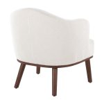 Ahoy Mid-Century Modern Cream Fabric Walnut Accent Chair