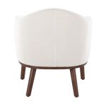 Ahoy Mid-Century Modern Cream Fabric Walnut Accent Chair
