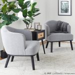 Ahoy Mid-Century Modern Grey Fabric Accent Chair Black Wood 11 Ahoy Mid-Century Modern Grey Fabric Accent Chair Black Wood