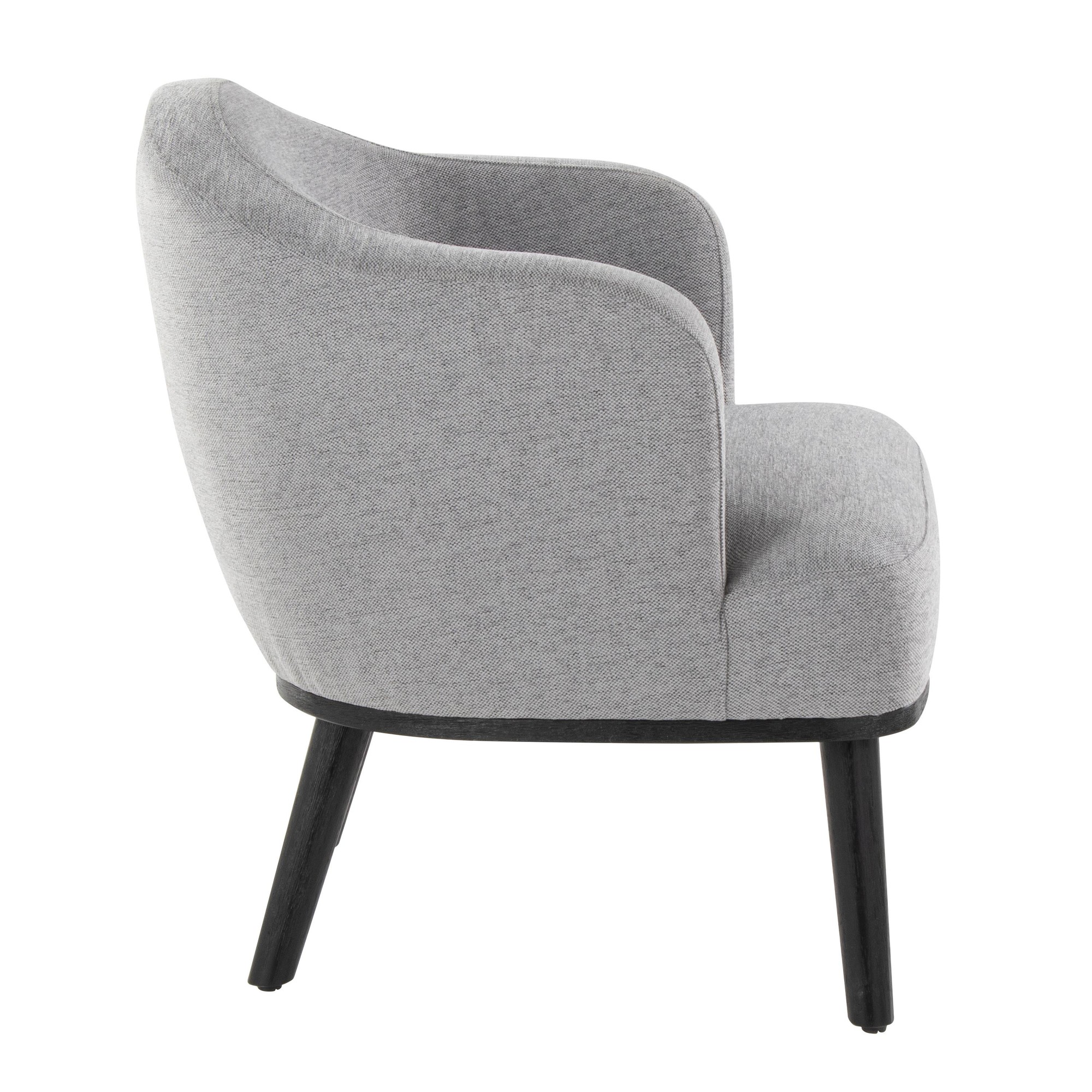 Ahoy Mid-Century Modern Grey Fabric Accent Chair Black Wood 4 Ahoy Mid-Century Modern Grey Fabric Accent Chair Black Wood - Image 4