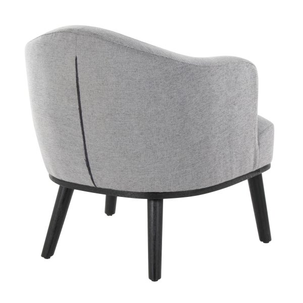 Ahoy Mid Century Modern Grey Fabric Accent Chair Black Wood 4