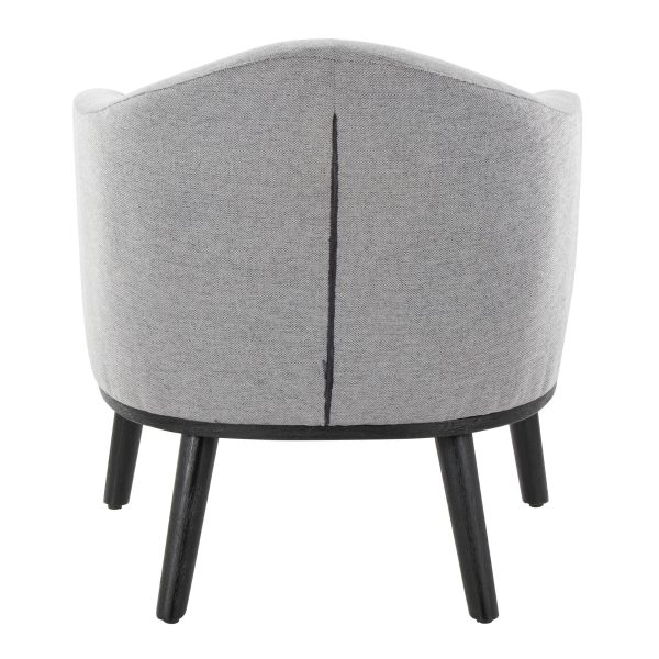 Ahoy Mid Century Modern Grey Fabric Accent Chair Black Wood 5