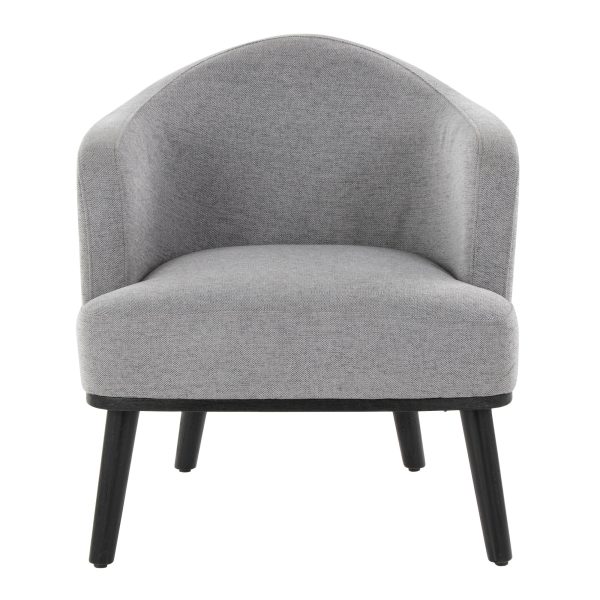 Ahoy Mid Century Modern Grey Fabric Accent Chair Black Wood 6