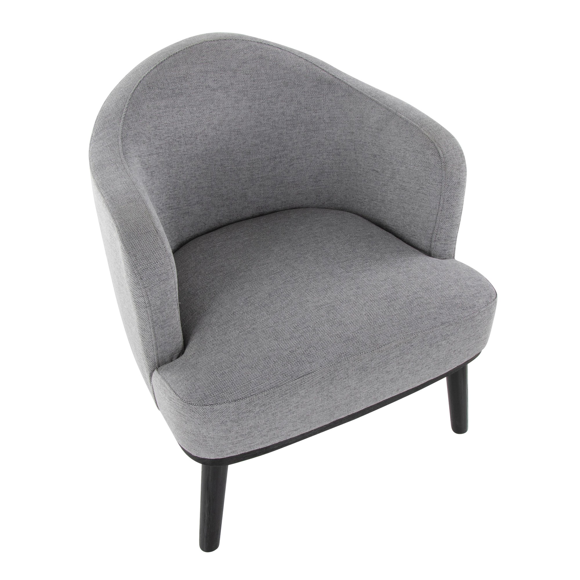 Ahoy Mid-Century Modern Grey Fabric Accent Chair Black Wood 8 Ahoy Mid-Century Modern Grey Fabric Accent Chair Black Wood - Image 8