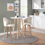 Ahoy Mid-Century Modern Zebra Wood Counter Stools (Set of 2)