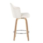Ahoy Mid-Century Modern Zebra Wood Counter Stools (Set of 2)