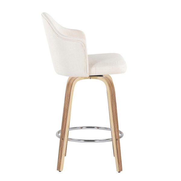 Ahoy Mid Century Modern Zebra Wood Counter Stools Set of 2 4
