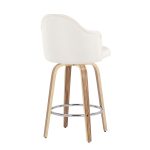 Ahoy Mid-Century Modern Zebra Wood Counter Stools (Set of 2)