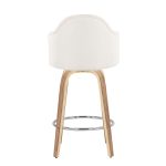 Ahoy Mid-Century Modern Zebra Wood Counter Stools (Set of 2)