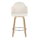 Ahoy Mid-Century Modern Zebra Wood Counter Stools (Set of 2)