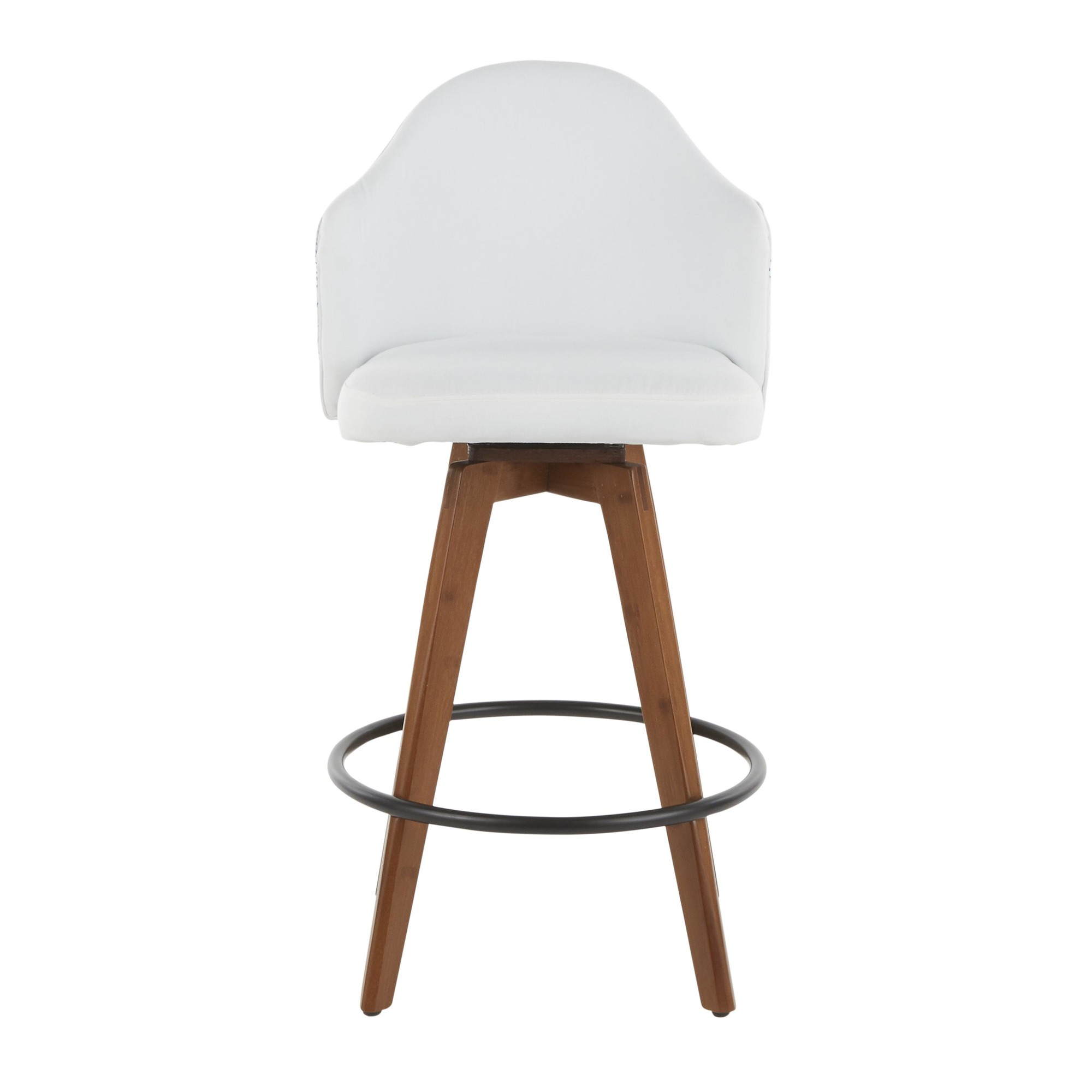 Ahoy Mid-Century Walnut and Blue Coral Swivel Counter Stool 9 Ahoy Mid-Century Walnut and Blue Coral Swivel Counter Stool - Image 9