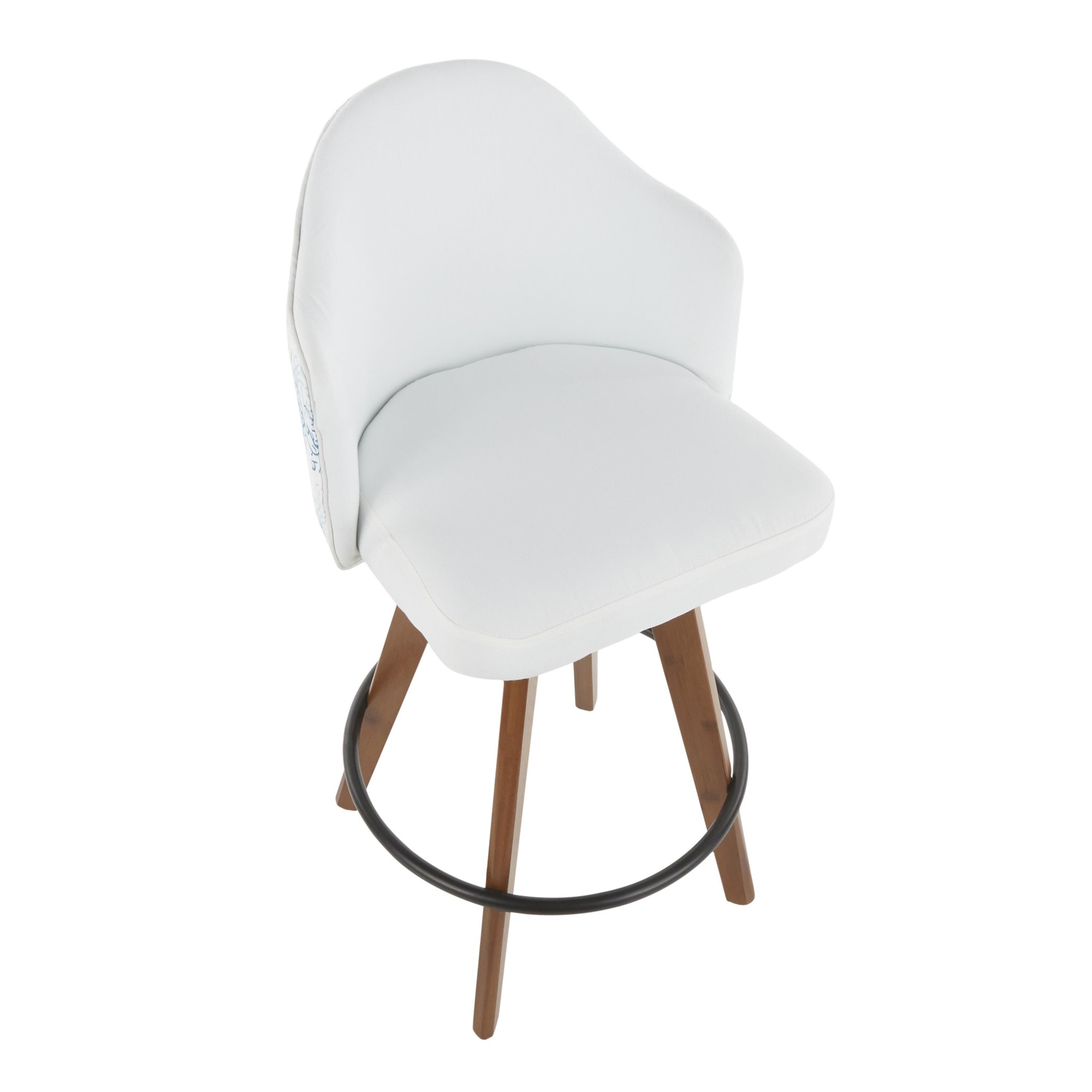 Ahoy Mid-Century Walnut and Blue Coral Swivel Counter Stool 10 Ahoy Mid-Century Walnut and Blue Coral Swivel Counter Stool - Image 10