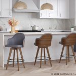 Ahoy Mid-Century Walnut and Grey Faux Leather Counter Stool 14 Ahoy Mid-Century Walnut and Grey Faux Leather Counter Stool