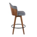 Ahoy Mid-Century Walnut and Grey Faux Leather Counter Stool 17 Ahoy Mid-Century Walnut and Grey Faux Leather Counter Stool