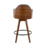 Ahoy Mid-Century Walnut and Grey Faux Leather Counter Stool 19 Ahoy Mid-Century Walnut and Grey Faux Leather Counter Stool