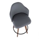 Ahoy Mid-Century Walnut and Grey Faux Leather Counter Stool 21 Ahoy Mid-Century Walnut and Grey Faux Leather Counter Stool