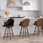 Ahoy Walnut and Black Faux Leather Mid-Century Counter Stool 14 Ahoy Walnut and Black Faux Leather Mid-Century Counter Stool