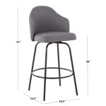 Ahoy Walnut and Black Faux Leather Mid-Century Counter Stool 23 Ahoy Walnut and Black Faux Leather Mid-Century Counter Stool