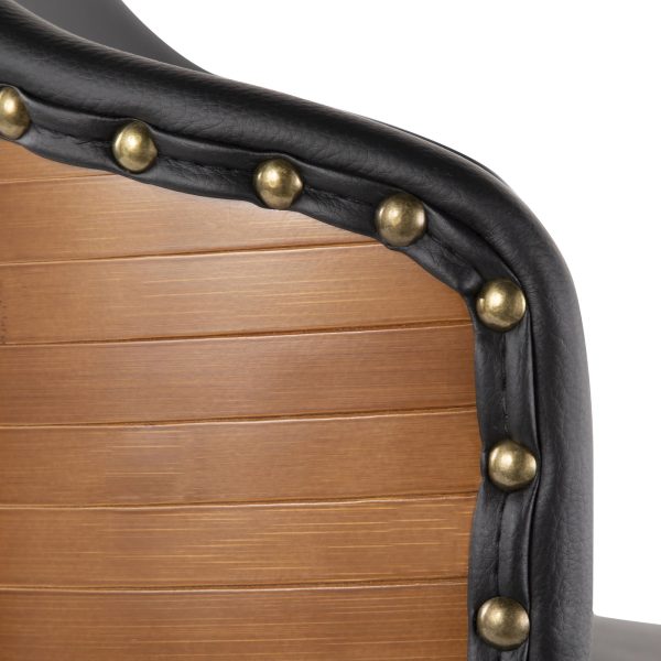 Ahoy Walnut and Black Faux Leather Mid Century Counter Stool 9 1