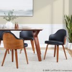 Ahoy Walnut and Black Faux Leather Mid-Century Modern Accent Chair 15 Ahoy Walnut and Black Faux Leather Mid-Century Modern Accent Chair