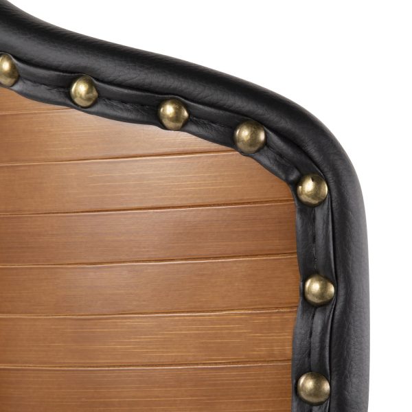 Ahoy Walnut and Black Faux Leather Mid Century Modern Accent Chair 10