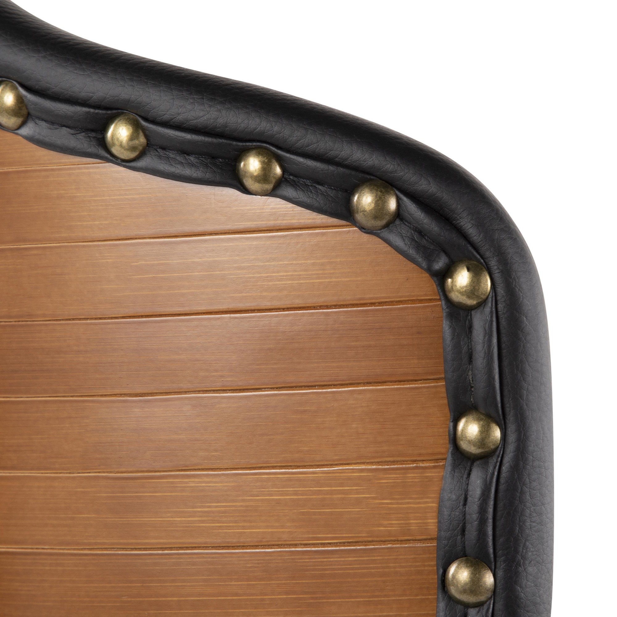 Ahoy Walnut and Black Faux Leather Mid-Century Modern Accent Chair 11 Ahoy Walnut and Black Faux Leather Mid-Century Modern Accent Chair - Image 11