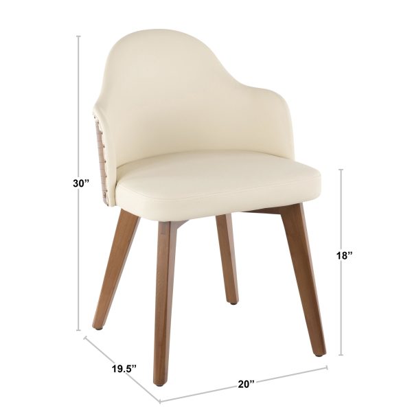 Ahoy Walnut and Black Faux Leather Mid Century Modern Accent Chair 11