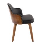 Ahoy Walnut and Black Faux Leather Mid-Century Modern Accent Chair 19 Ahoy Walnut and Black Faux Leather Mid-Century Modern Accent Chair
