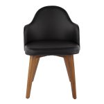 Ahoy Walnut and Black Faux Leather Mid-Century Modern Accent Chair 22 Ahoy Walnut and Black Faux Leather Mid-Century Modern Accent Chair