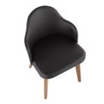 Ahoy Walnut and Black Faux Leather Mid-Century Modern Accent Chair 23 Ahoy Walnut and Black Faux Leather Mid-Century Modern Accent Chair
