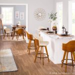 Ahoy Walnut and Cream Faux Leather Mid-Century Counter Stool