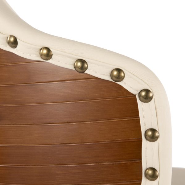 Ahoy Walnut and Cream Faux Leather Mid Century Counter Stool 9 1