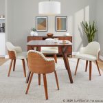 Ahoy Walnut and Cream Faux Leather Mid-Century Modern Chair 16 Ahoy Walnut and Cream Faux Leather Mid-Century Modern Chair