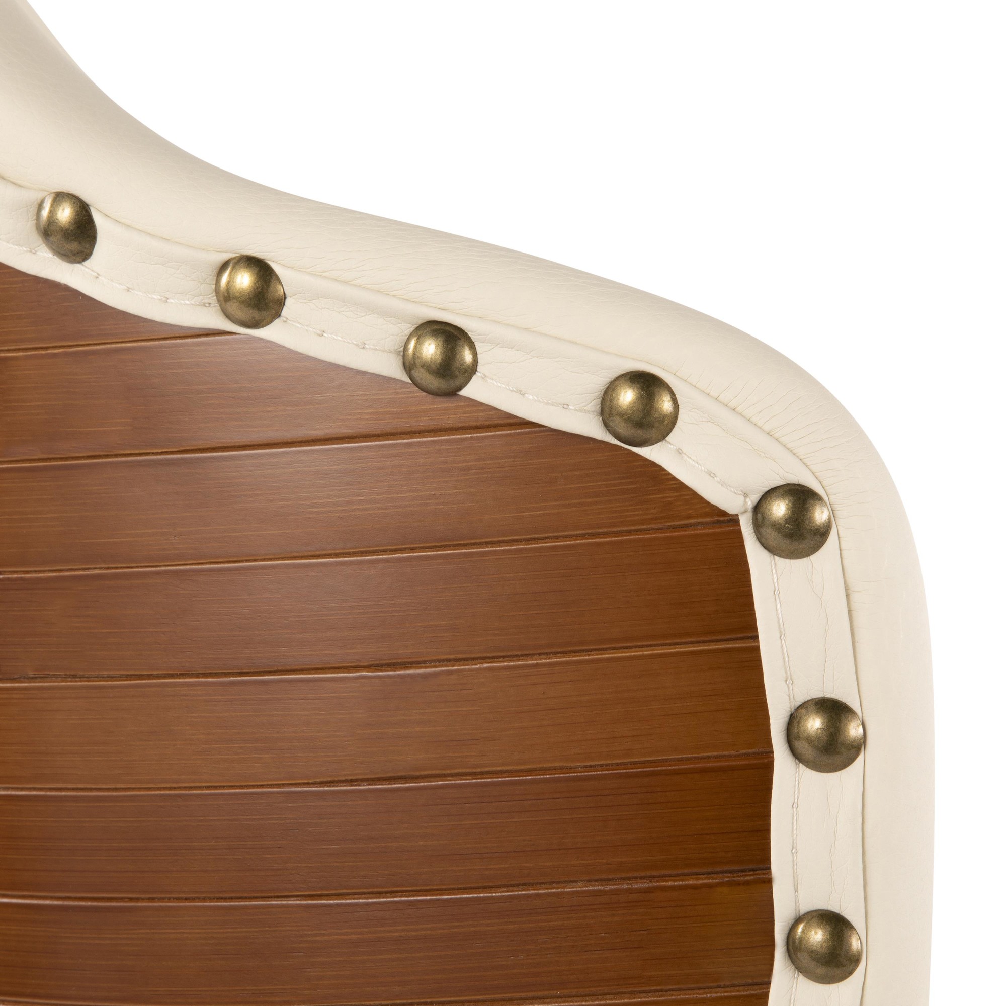 Ahoy Walnut and Cream Faux Leather Mid-Century Modern Chair 12 Ahoy Walnut and Cream Faux Leather Mid-Century Modern Chair - Image 12