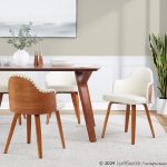 Ahoy Walnut and Cream Faux Leather Mid-Century Modern Chair 17 Ahoy Walnut and Cream Faux Leather Mid-Century Modern Chair