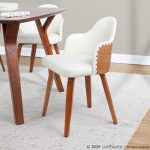 Ahoy Walnut and Cream Faux Leather Mid-Century Modern Chair 18 Ahoy Walnut and Cream Faux Leather Mid-Century Modern Chair