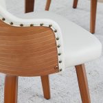 Ahoy Walnut and Cream Faux Leather Mid-Century Modern Chair 19 Ahoy Walnut and Cream Faux Leather Mid-Century Modern Chair