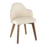Ahoy Walnut and Cream Faux Leather Mid-Century Modern Chair 20 Ahoy Walnut and Cream Faux Leather Mid-Century Modern Chair