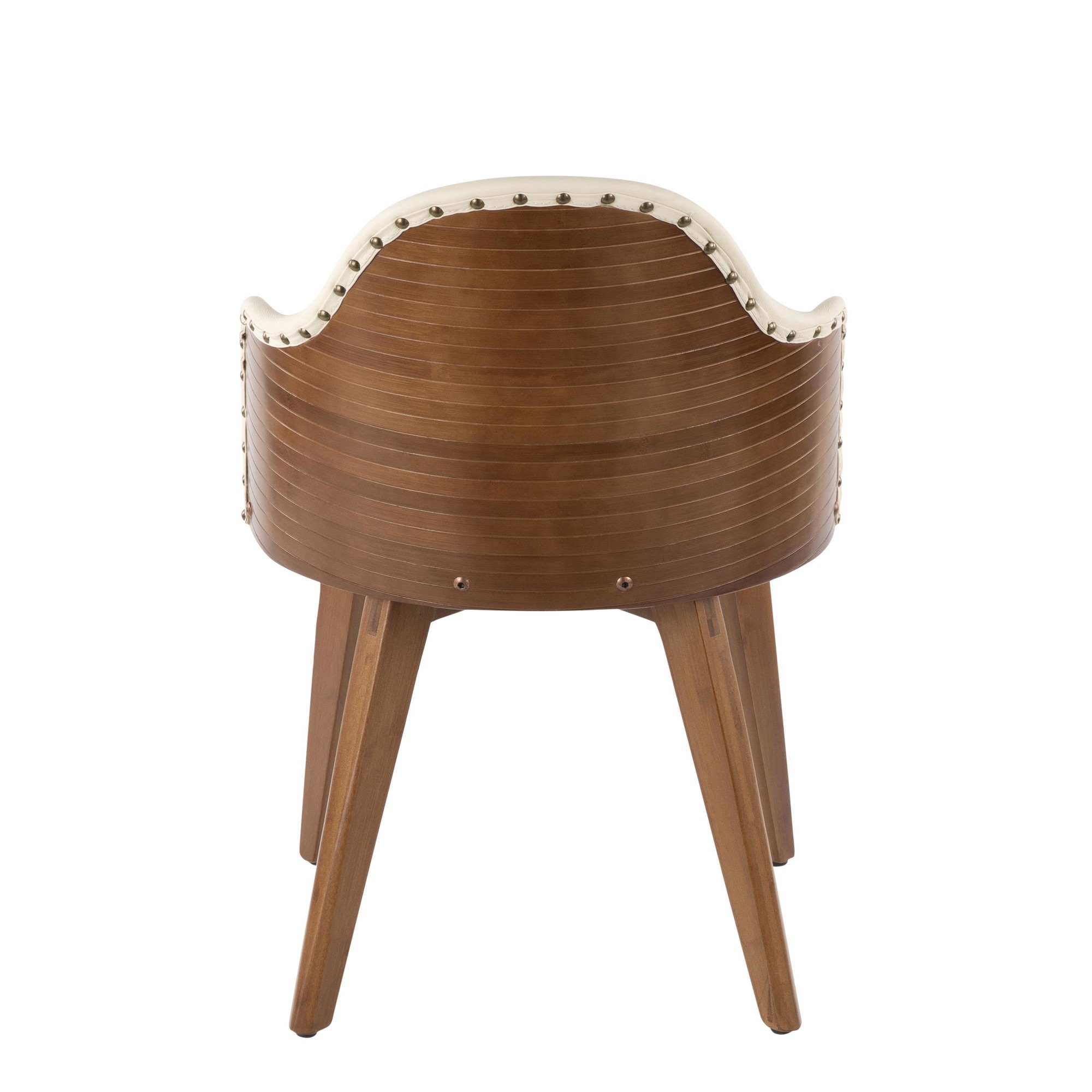 Ahoy Walnut and Cream Faux Leather Mid-Century Modern Chair 9 Ahoy Walnut and Cream Faux Leather Mid-Century Modern Chair - Image 9