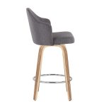 Ahoy Zebra Wood Grey Fabric Mid-Century Modern Counter Stool (Set of 2) 14 Ahoy Zebra Wood Grey Fabric Mid-Century Modern Counter Stool (Set of 2)