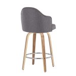 Ahoy Zebra Wood Grey Fabric Mid-Century Modern Counter Stool (Set of 2) 15 Ahoy Zebra Wood Grey Fabric Mid-Century Modern Counter Stool (Set of 2)