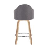 Ahoy Zebra Wood Grey Fabric Mid-Century Modern Counter Stool (Set of 2) 16 Ahoy Zebra Wood Grey Fabric Mid-Century Modern Counter Stool (Set of 2)