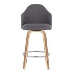 Ahoy Zebra Wood Grey Fabric Mid-Century Modern Counter Stool (Set of 2) 17 Ahoy Zebra Wood Grey Fabric Mid-Century Modern Counter Stool (Set of 2)