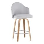 Ahoy Zebra Wood Light Grey Fabric Counter Stools (Set of 2) 13 Ahoy Zebra Wood Light Grey Fabric Counter Stools (Set of 2)