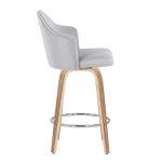 Ahoy Zebra Wood Light Grey Fabric Counter Stools (Set of 2) 14 Ahoy Zebra Wood Light Grey Fabric Counter Stools (Set of 2)