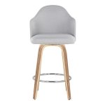 Ahoy Zebra Wood Light Grey Fabric Counter Stools (Set of 2) 17 Ahoy Zebra Wood Light Grey Fabric Counter Stools (Set of 2)