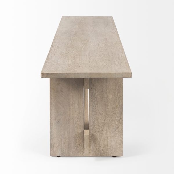 Aida 18H Light Gray Wood Dining Bench 6
