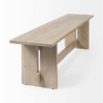 Aida 18H Light Gray Wood Dining Bench