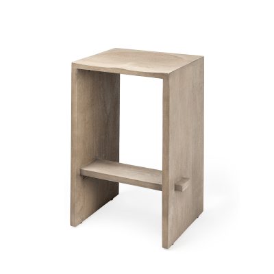 Aida 26" Seat Height Light Gray Wood Counter Stool