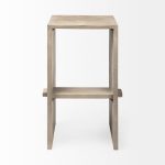 Aida 30" Seat Height Light Gray Wood Bar Stool